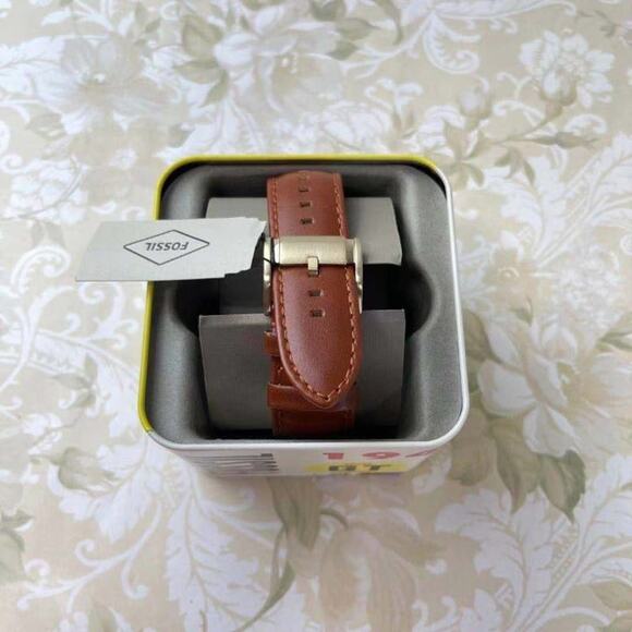 FOSSIL BQ2261 FLYNN GOLD BLACK BROWN LEATHER CHRONOGRAPH  MEN WATCH - Picture 3 of 5